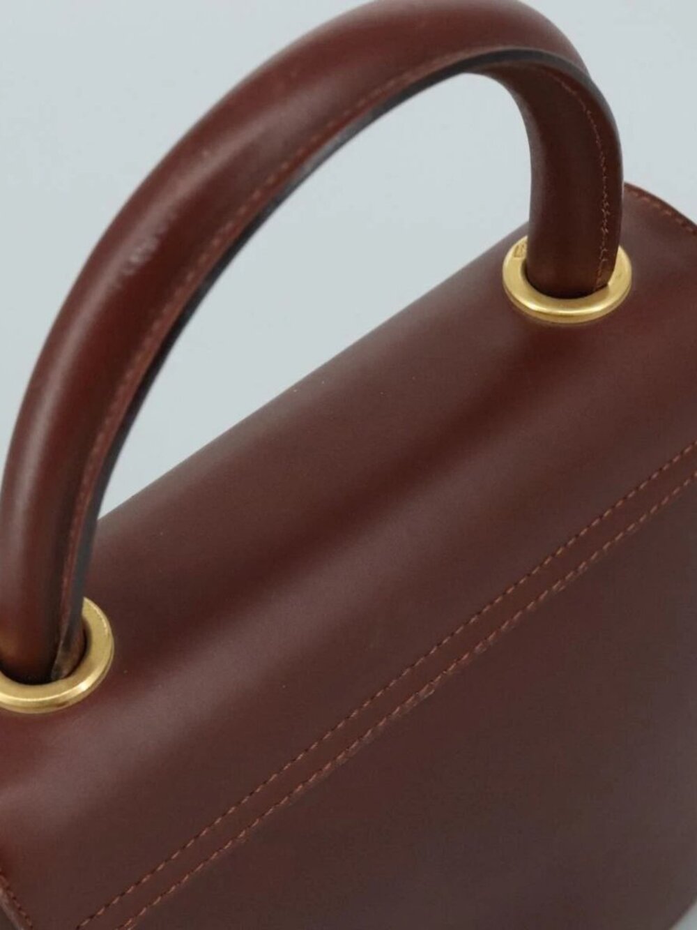 Salvatore Ferragamo Hand Bag Leather Brown Gold Auth mr885 - Picture 7 of 16